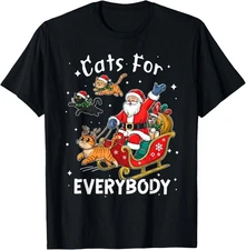 Cats For Everybody Santa Christmas Funny Cat Xmas Women Kids T-Shirt