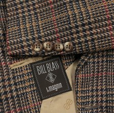 VTG Bill Blass Signature 38S Tweed Gun Club Check Sport Coat Men's 1980s 90s USA