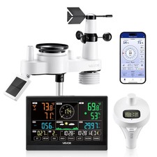 7-in-1 Wi-Fi Weather Station APP 7.5 in Display Wireless Solar Powered Out