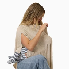 Nursing Cover, Ultra-Breathable, Lightweight Breastfeeding Cover-Up, Buttery-...