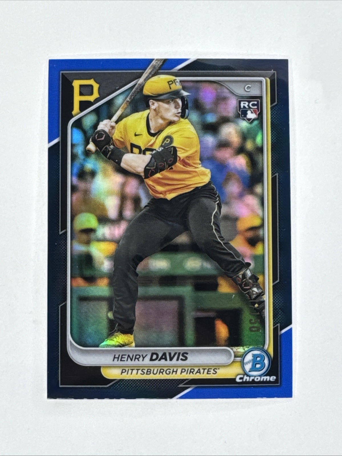 HENRY DAVIS 2024 BOWMAN CHROME BLUE REFRACTOR ROOKIE PIRATES RC /150