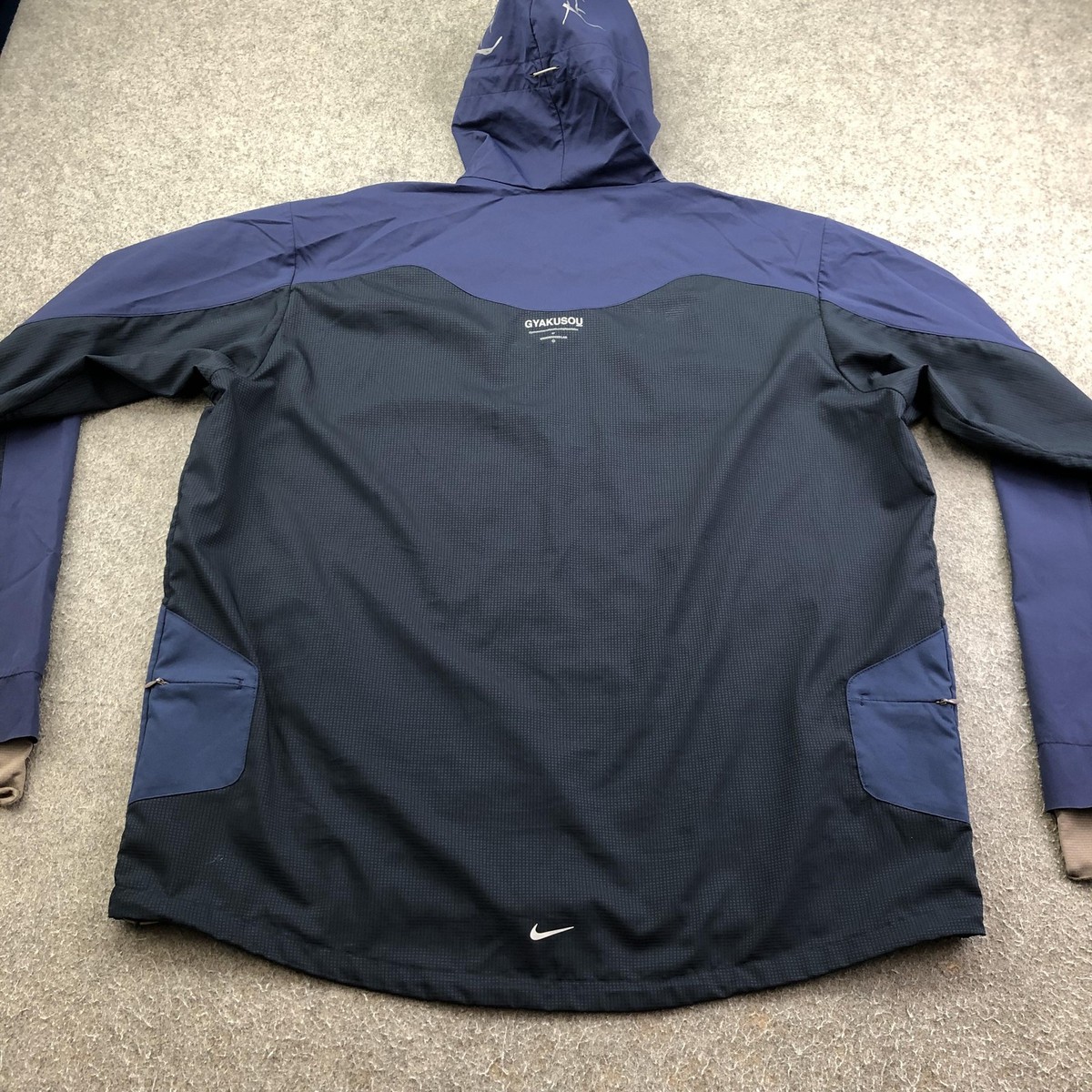 Nike Gyakusou Jacket Mens 2XL Blue Hooded Full Zip Colorblock