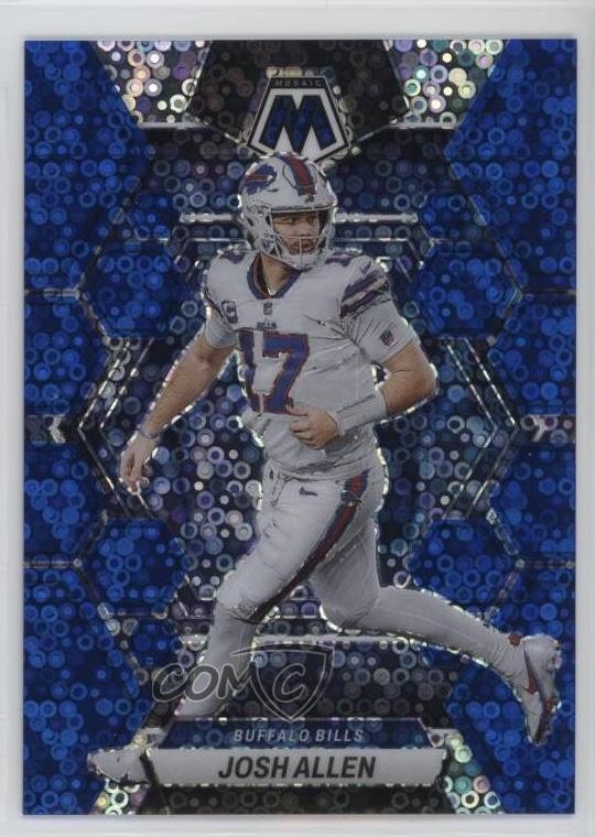 2023 Panini Mosaic No Huddle Blue Mosaic Prizm 44/75 Josh Allen #21 rf2