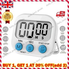 Magnetic Kitchen Timer Clock LCD Digital Display For Egg Cooking Loud Alarm UK