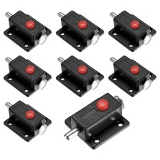 8-Pack Plastic Push Button Spring Loaded Latch for Cabinet Door Black