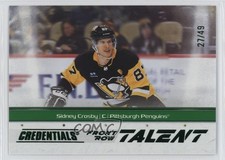 2024-25 Upper Deck Credentials Front Row Talent Green 27/49 Sidney Crosby 4et