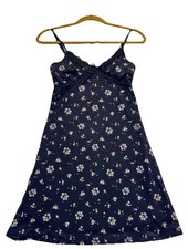 Forever 21 Floral Lace Trim Chemise Slip Dress Womens Small Black