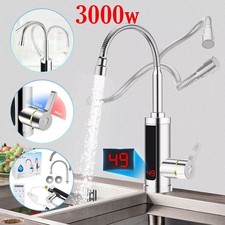 360° Electric Heating Tap Kitchen Bathroom Fast Instant Hot Water Heater Faucet