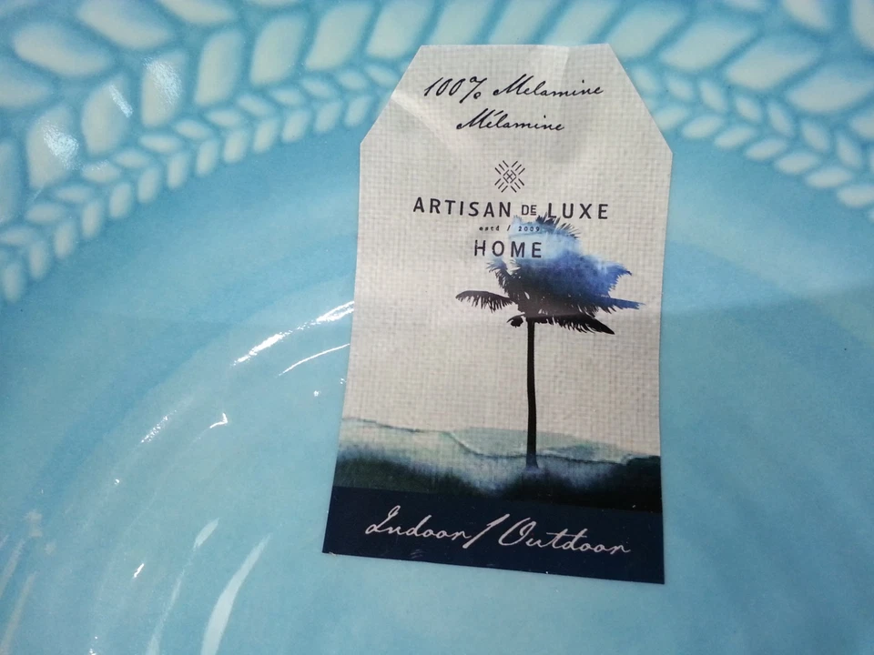 4 件 Artisan De Luxe 三聚氰胺室内室外 8 英寸汤沙拉碗蓝色 — 第 2/4 张图片