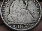 1854 O Seated Liberty Half Dollar- With Arrows, New Orleans, Good Details