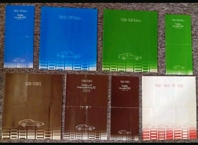 Collection Porsche brochures, price lists, 1980s 