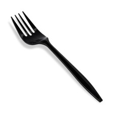 Plastic Cutlery Individually Wrapped Forks Heavy Duty Black Disposable forks ...