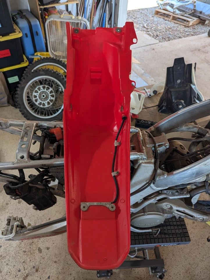 Honda CRF250X CRF250R 2004-09 guardabarros trasero capó carenado OEM TM Foto 3 de 3