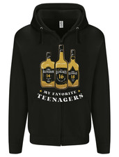 Whisky My Favourite Teenagers Funny Whiskey Mens Zip Up Hoodie