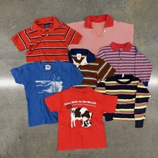 Vtg 60s 70s 80s Kids T Shirt Polo Lot 7pc Striped Single Stitch Boy Youth Mix
