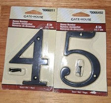 Gatehouse House Number 5  4 Black Metal Flush Mount 4" x 2.5" NEW