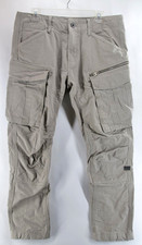 G-Star Raw Rovic Zip 3D Straight Tapered Cargo Pants Mens 34x32 Light Grey