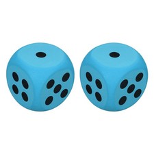 2Pcs Foam Dice, 6cm/2.36inch Six-Sided Dice Stress Ball Blue 