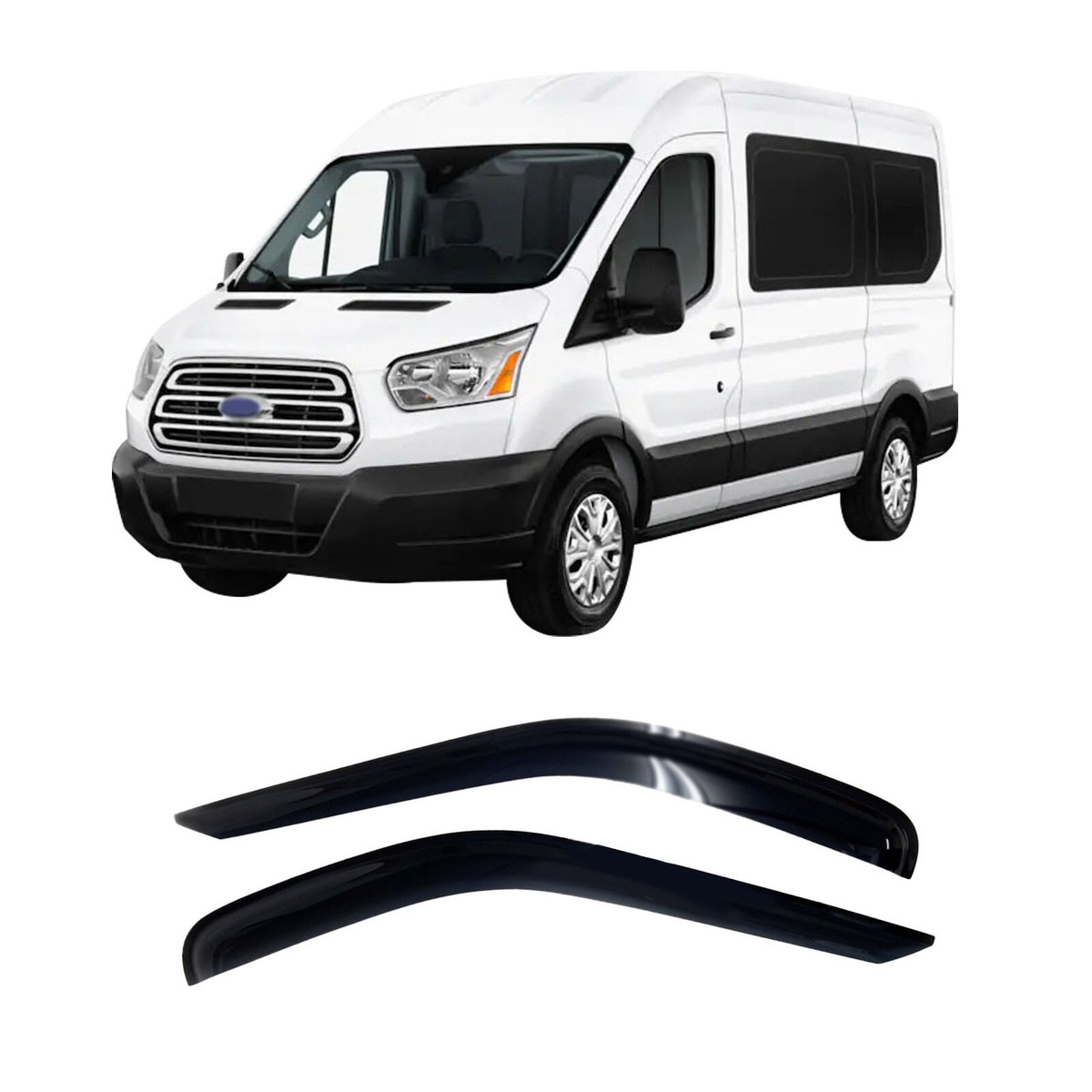 Window Visor Wind Deflectors Rain Guards Fit 2015-2025 Ford Transit 150 250  350