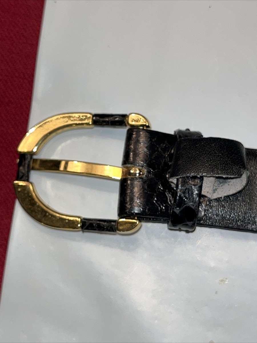 SNAKESKIN Leather BLACK Belt LARGE 1”wide, Taiwan Golden  display picture 3