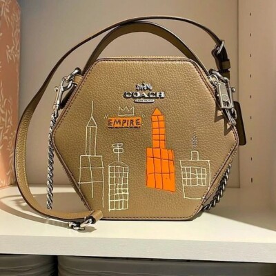 Coach X Jean Michel Basquiat Hexa Empire Elm Leather Bag Handbag