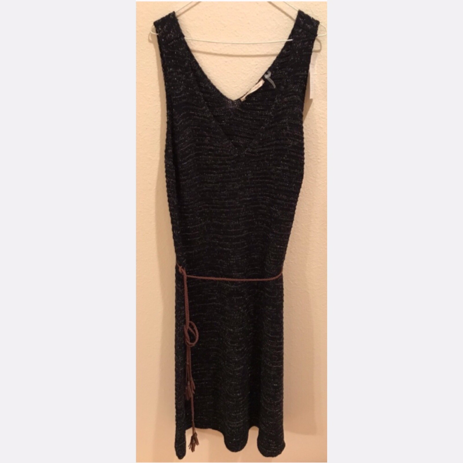 Soft Surroundings Black Metallic Sweater Dress,L eBay