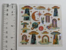 Violette Stickers - CRYSTAL UFO'S - 4x4 Square NEW RELEASE Stickers #K278