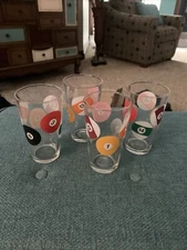 Pool Ball Billiards 4 Pub  Glasses 16 oz. LUMINARC Retro Man Cave. Vintage