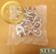 10GTEK 3/8" ANCHOR SHACKLE WLL 1T GALVANIZED SCREW PIN ( LOT OF 12 ) NEW