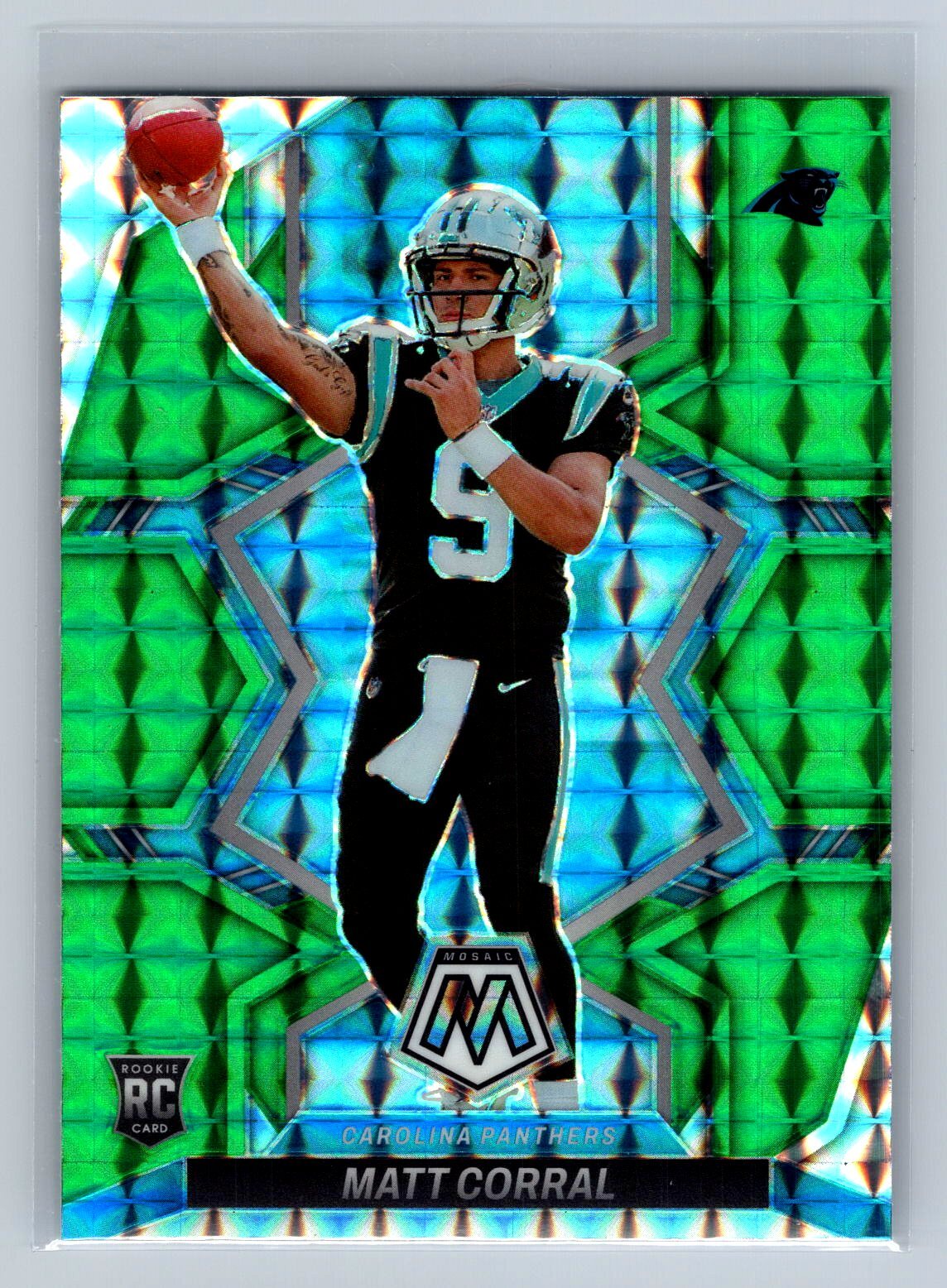 2022 Panini Mosaic Matt Corral Mosaic Green #304 Carolina Panthers