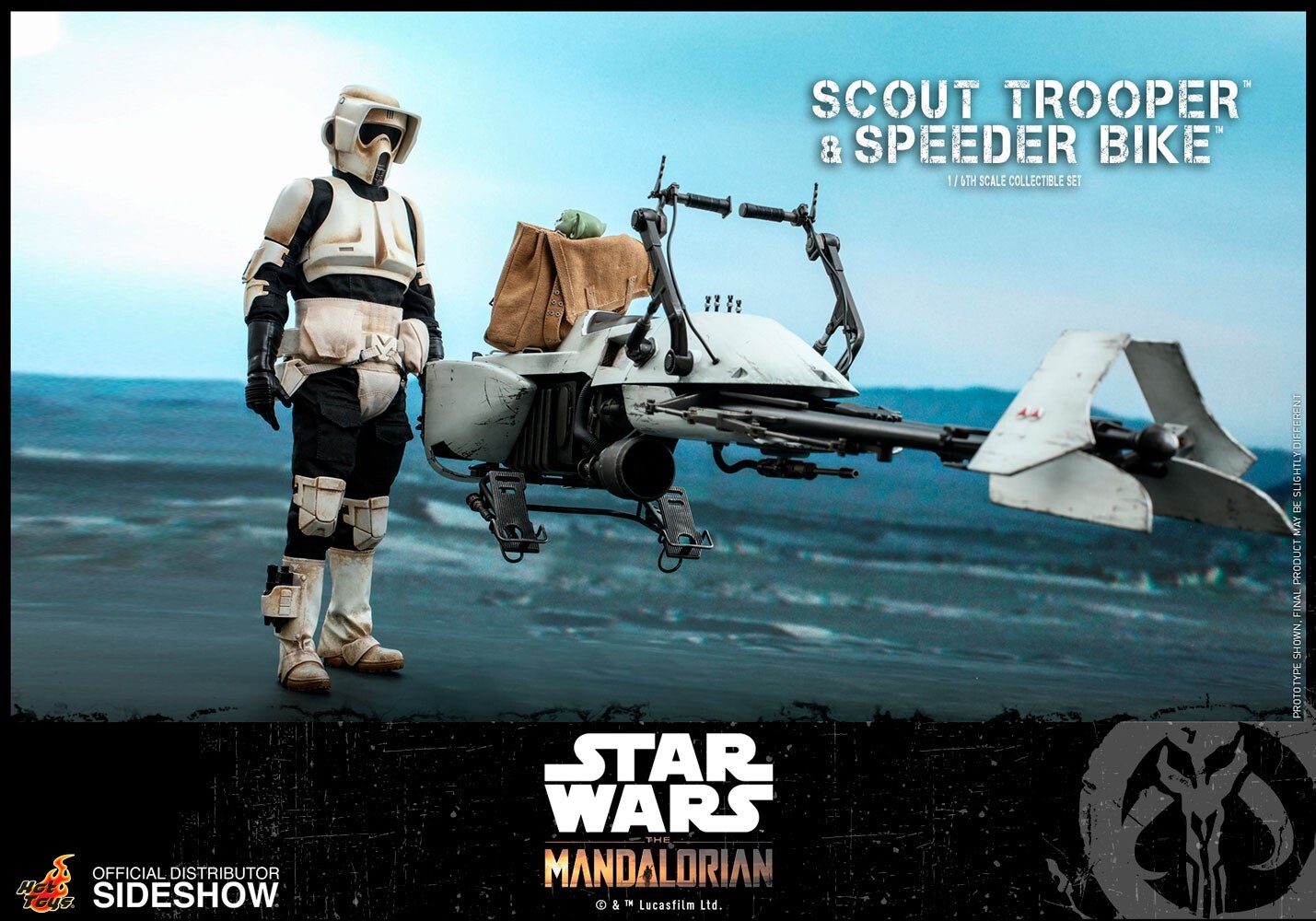 Scout Trooper & Speeder Bike Grogu Star Wars The Mandalorian 1/6 30 cm TMS017 Ho