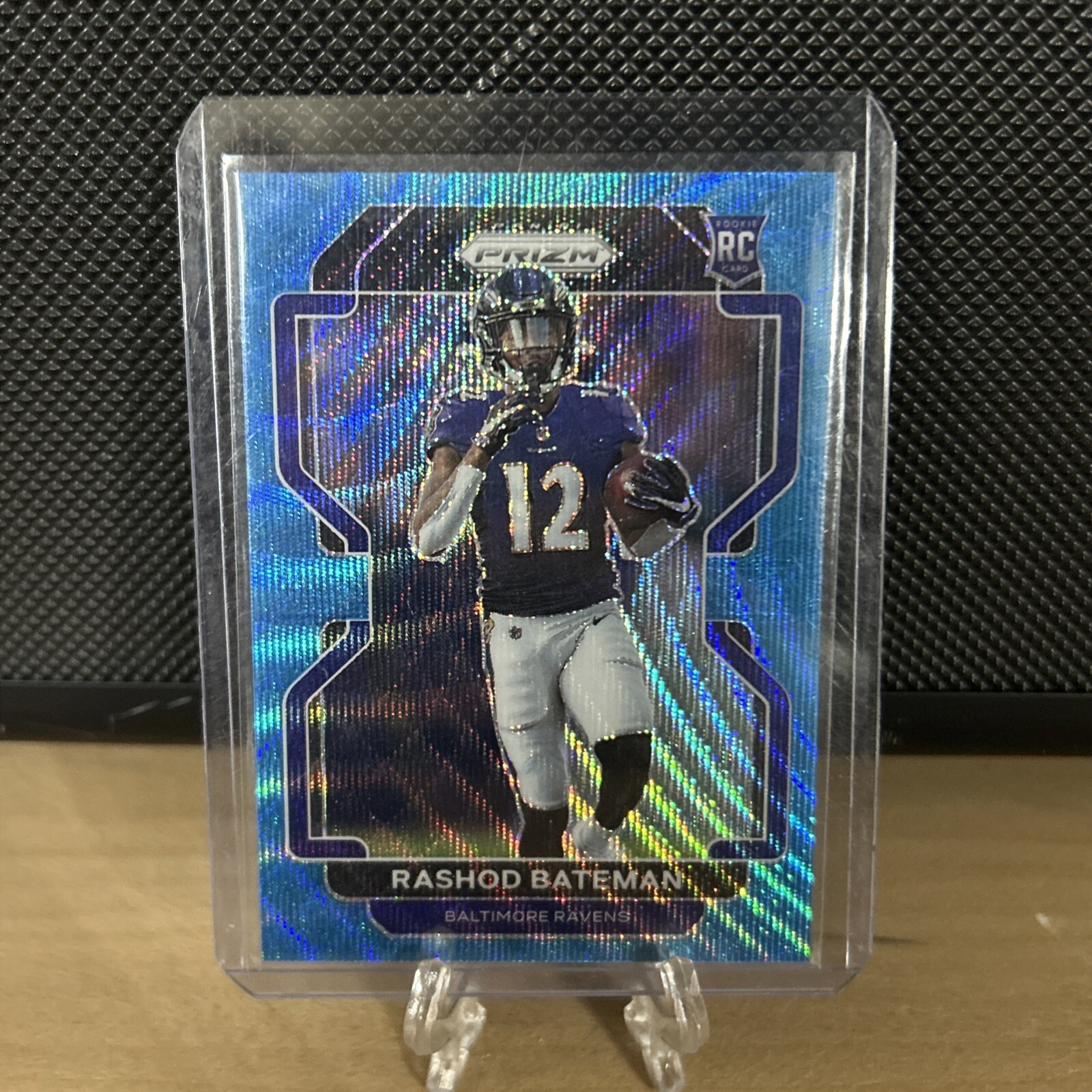 RASHOD BATEMAN RC /199 - 2021 Panini Prizm BLUE WAVE #340 Ravens Rookie