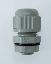M12 Grey Nylon Cable Gland IP68 3-7mm Cable Dia. with Locknut & Washer