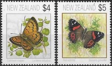 Timbres Papillons Nlle Zélande 1340/1341 ** - 79800FQ - cote : 18 €