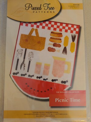 Picnic Time Banner Collection Pieced Tree Quilt Pattern PTPC08 21.5'' x 27.5''