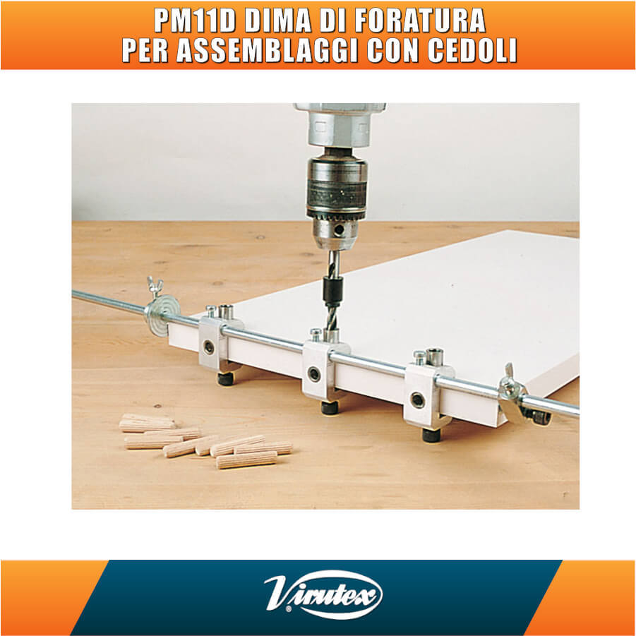 DIMA DI FORATURA VIRUTEX PM11D PER UNIONE PANNELLI DA 16 O 19 CON CEDOLI O VITI