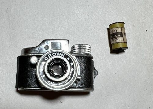 Crown Mini Spy Camera & Film & Original Box 1950s Made In Japan - Picture 1 of 7