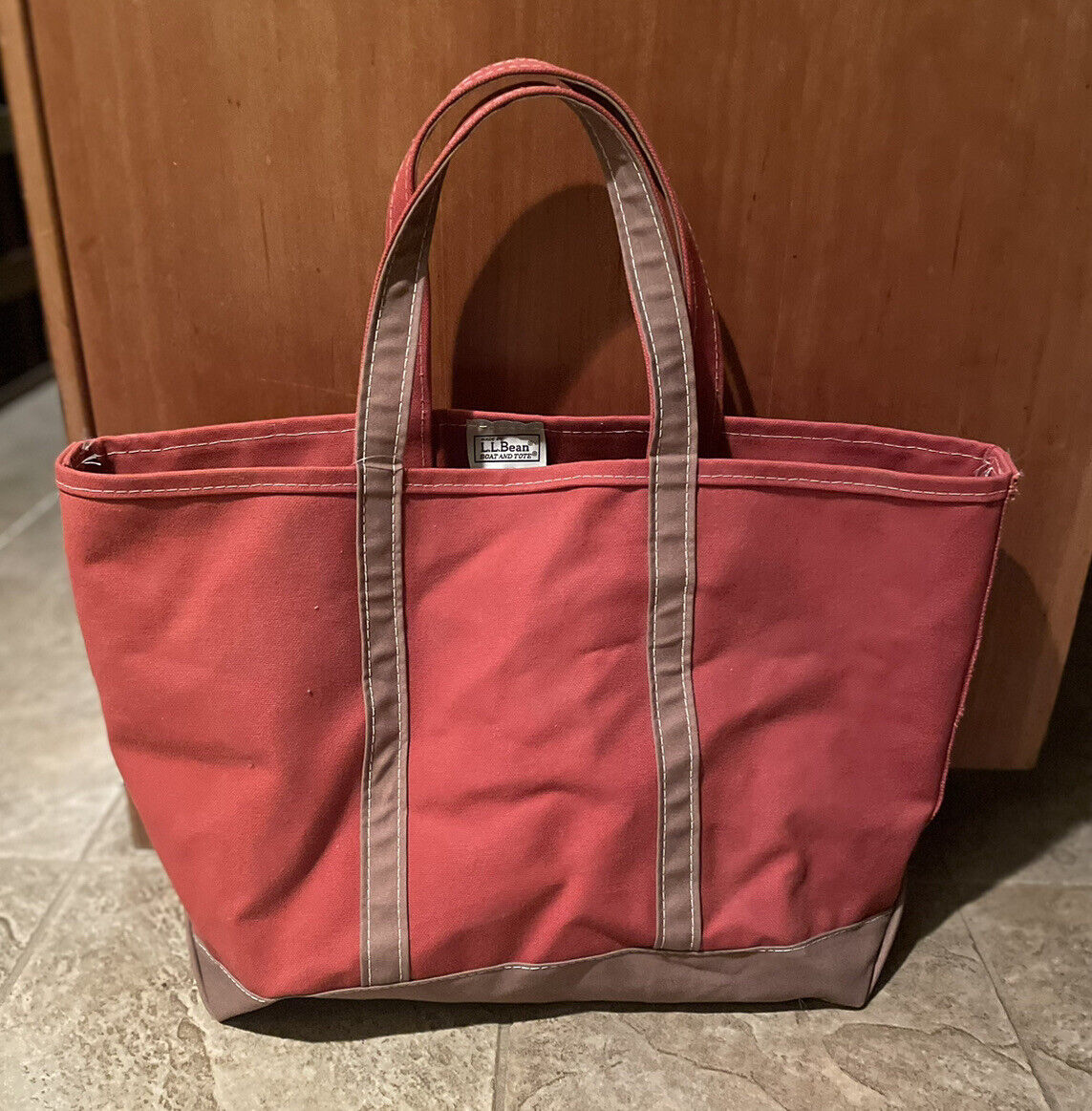 ORANGE/BROWN Large LL Bean Boat & Tote Canvas Bag USA | eBay ORANGE/BROWN Large LL Bean Boat & Tote Canvas Bag USA | eBay