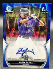 2023 Bowman Chrome #CPA-APZ Andy Perez 1st Blue Ray Wave Refractor Auto /150