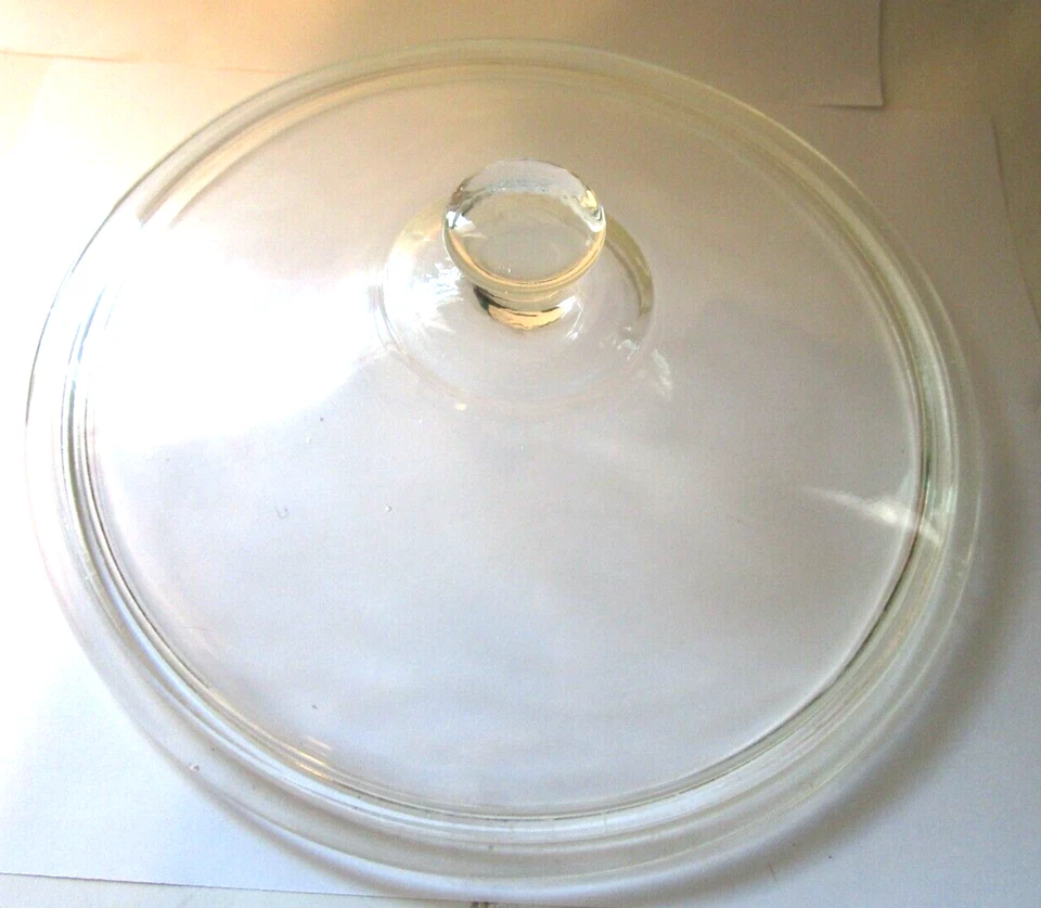 Vintage Fire King 408 Clear Round Glass Lid 8 3/4” - Image 3 of 4