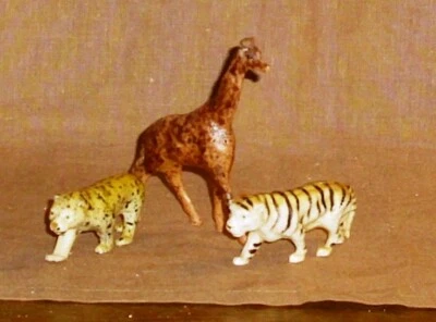 Uralte Zelluloid-Tiere (Tiger, Leopard, Giraffe )wunderschön-unbespielt - Bild 1 von 2