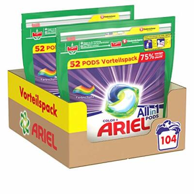 Ariel Waschmittel Pods All-in-1, 104 Waschladungen (2 x 52), Color Waschmittel