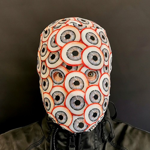 3D Effekt Gesicht Skin - Augapfel Monster - Stoff - Halloween Maske - Bild 6 von 12