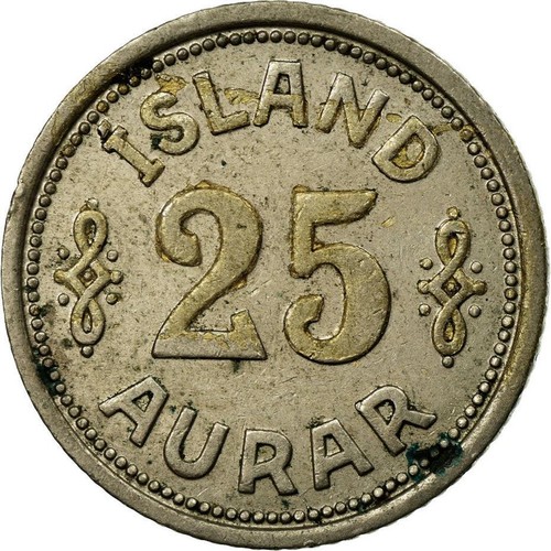 Iceland 25 Aurar Coin | King Christian X | 1922 - 1940 - Picture 3 of 6