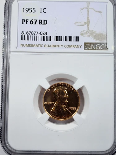 1955 Lincoln 1c Proof Wheat Cent NGC Certified PF 67 RD