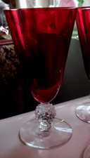 1) Morgantown GOLF BALL RUBY RED ICED TEA Glass 6-3/4" STUNNING RARE (5 AVAIL)