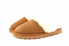 SUPERLAMB LADIES SHEEPSKIN HARD SOLE SCUFF SLIPPER