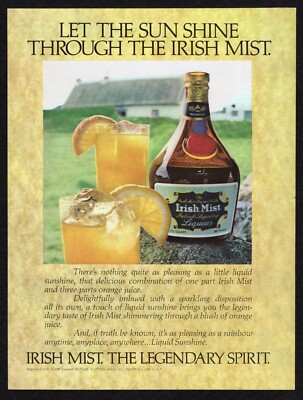 1979 Irish Mist Legendary Spirit Let Liquid Sun Shine Through Liqueur Print Ad