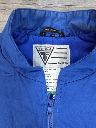 Vintage Tyrolia Jacke Herren XLarge blau Reißverschluss Ski Snowboard Weste Reißverschlusstaschen - Bild 2 von 9