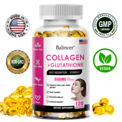 Collagen + Glutathione With Vitamins - Skin, Hair, Nails, Joint Health